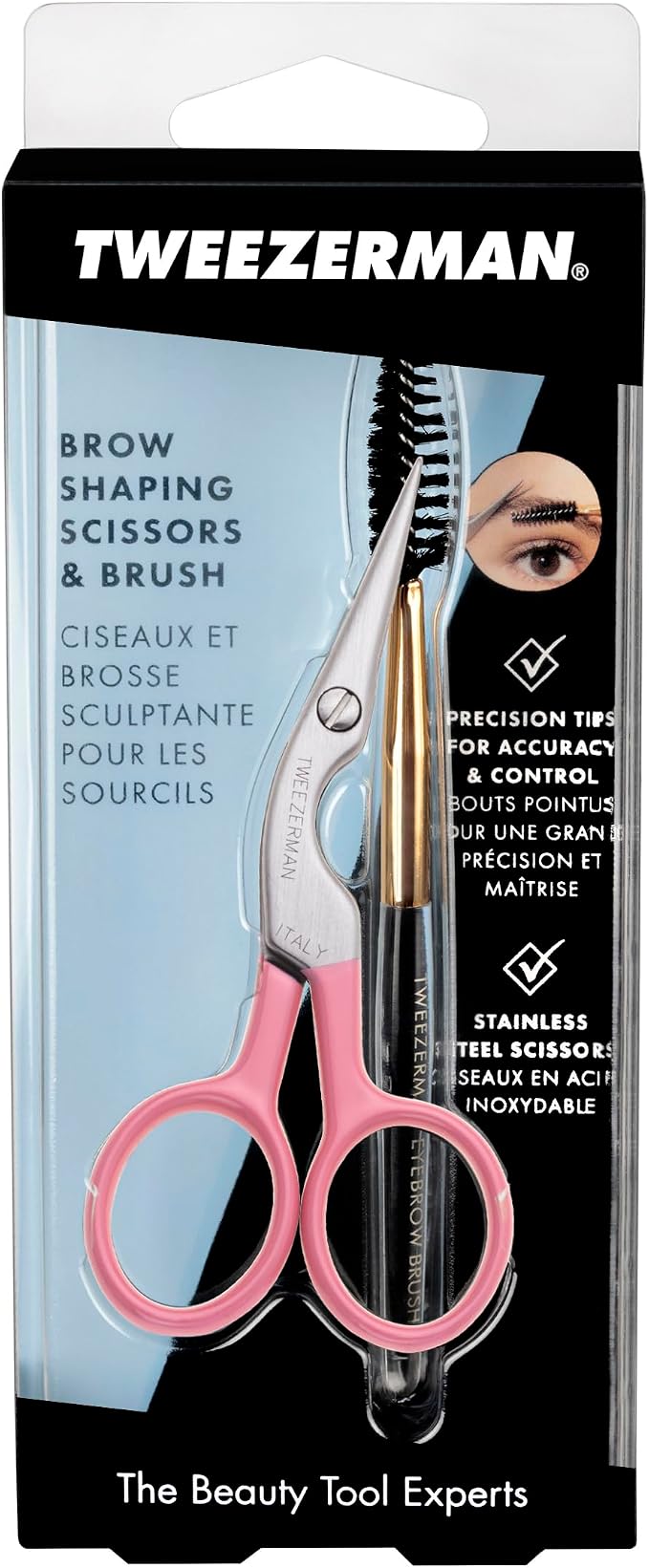 Tweezerman Exclusive Eyebrow Shaping Scissors & Brush Tea Rose