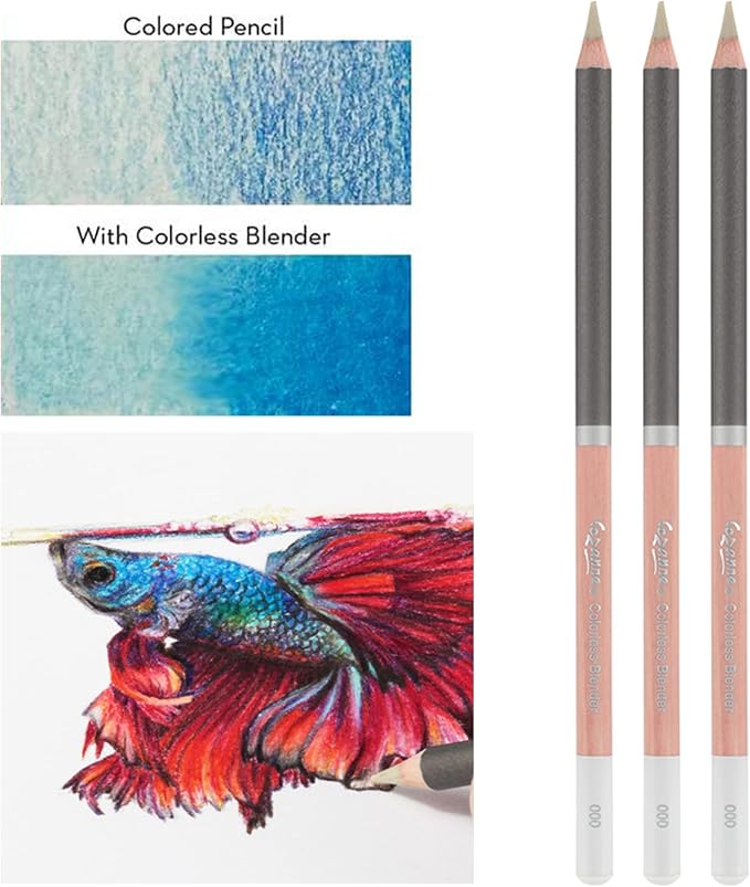 Cezanne Creative Mark Premium Colored Pencils, Colorless Blender, 2 Packs (12 Count) Highly Pigmented Artist Set, Smooth Sketching Coloring Highlighting Blending, Soft 3.3Mm Wax-Based