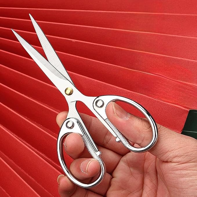 4.5" All Stainless Steel Office Scissors,Ultra Sharp Blade Shears,Sturdy Sharp Scissor for Office Home School Sewing Fabric Craft Paper Multipurpose Scissors Silver