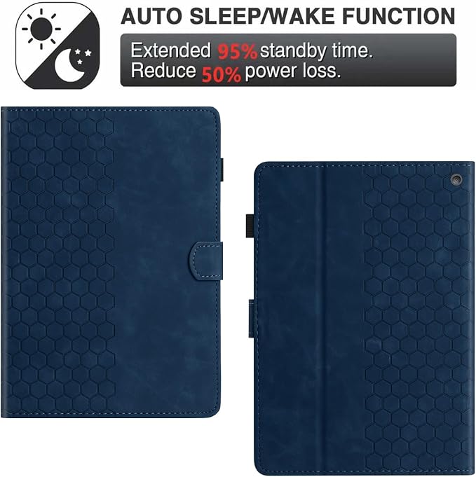 DTangLsm for Amazon Kindle Fire 10 Case & Fire HD 10 Plus Tablet Case, Blue | (13th/11th Generation 2023/2021 Release) 10.1" Slim Folding Stand Folio Cover for Fire HD 10 11th/13th Gen Case, Pen Holder