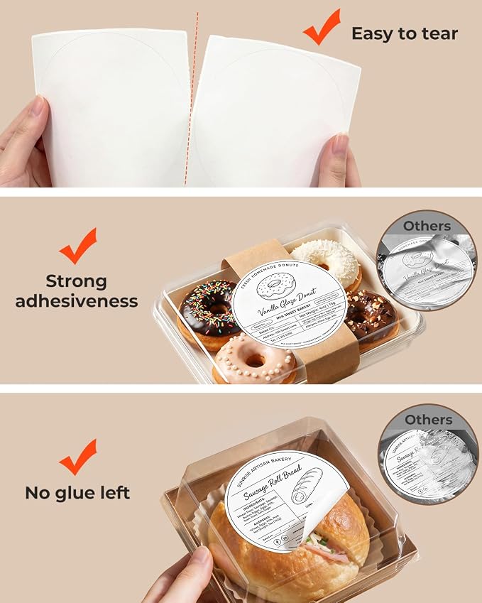 MUNBYN 4 Inch White Circle Thermal Labels for Business, 500 Sheets/1 Roll