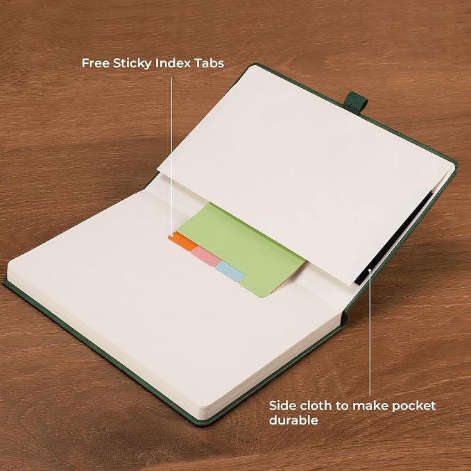 AHGXG Lined Journal Notebook, 192 Numbered Pages, A5 Size (5.7'' x 8.3'') | for Men & Women, Journaling, Writing, Work & Office, Leather Hardcover, 100 GSM Thick Paper (Brown)