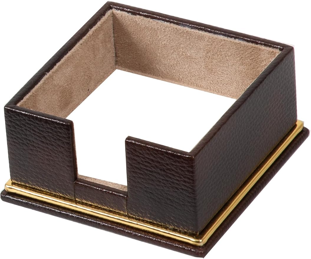 Cloud Luxury Leather Desk Set – 10 Piece Executive Desk Organizer with Desk Pad, Double Document Tray, Pen Holder, Memo Holder, Business Card Holder & Phone Stand – Gold Office Accessories (Brown)