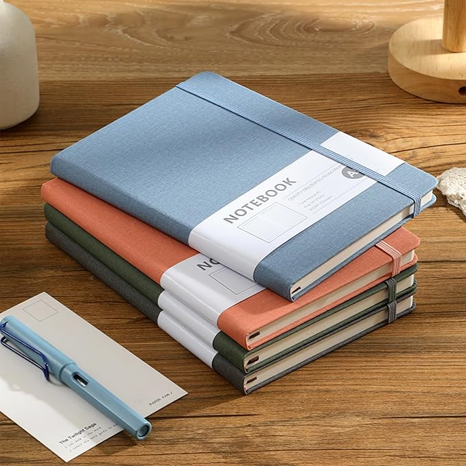 Custom Notebook and Personalized Ballpoint Pen Set, Customizable A5 Journal with Personalized Engraved Logo/Text/Image, 192 Pages, 8.3 x 5.8 Inches, Grey