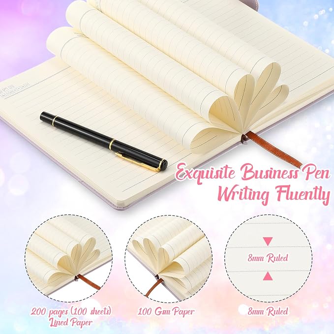 Cholemy 12 Pcs Back to School Leather Journal Gift Bulk Sets for Women Men Employee Coworker A5 Life Tree Hardcover Executive Writing Notebooks with Pen Teacher Office Business 200 Page(Light Colors)