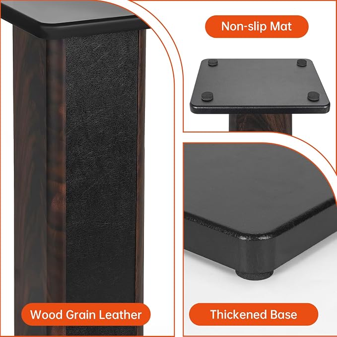 IBVIVIC Pair-6 Inch (15CM)-Wood Speaker Stands, 110lbs Weight Capacity | for Home-Cinema HiFi Desktop and Satellite Speakers Monitor Stands, Enhanced Audio Listening Experience for Home Theaters
