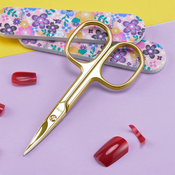 LIVINGO Nail Scissors Sharp Curved Blade Fingernail Toenail Tool | Professional Cutting Design, Manicure Pedicure Care, Stainless Steel Construction, Protective Case