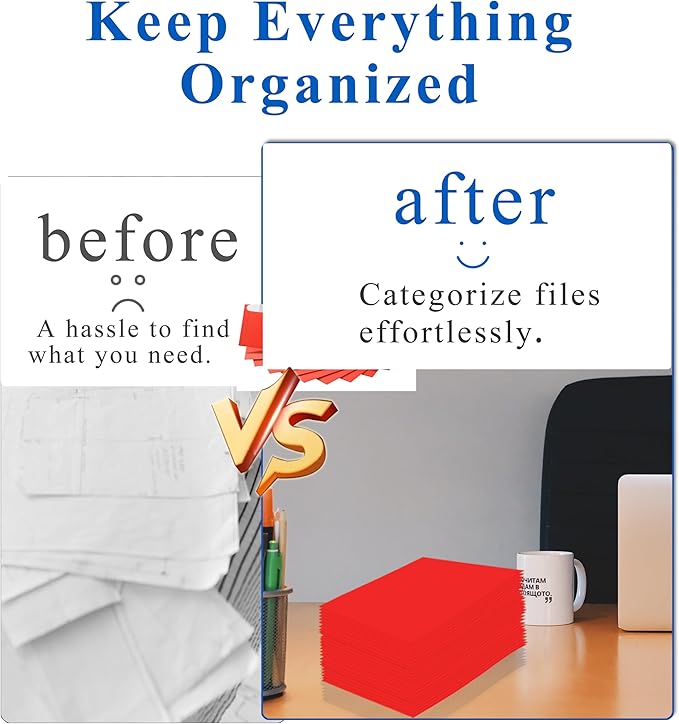 Zzrywuty File Folders with Pockets,Red Two Folders for Documents,50 Pack Paper Folders with Card Slot,Letter Size,School Students,Business,Home and Office Workers