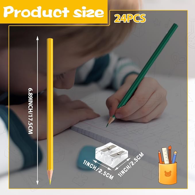 24 PCS Yellow Green Colored Pencils, Pre-sharpened Professional Wooden Art Pencils Set for Artists Painting | Premium Drawing Sketching Supplies (Yellow Green)
