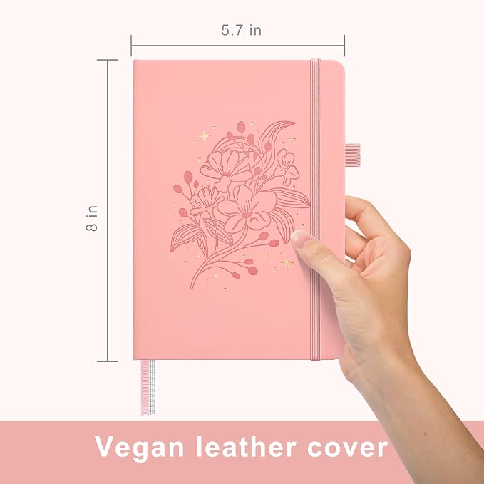 &And Per Se Lined Hardcover Notebook – A5 5.7"x8" College Ruled, 160 Pages, 100gsm Thick Paper – Aesthetic Journal for Women, Gift-Ready Planner, Everyday Writing Notebook (Blush)