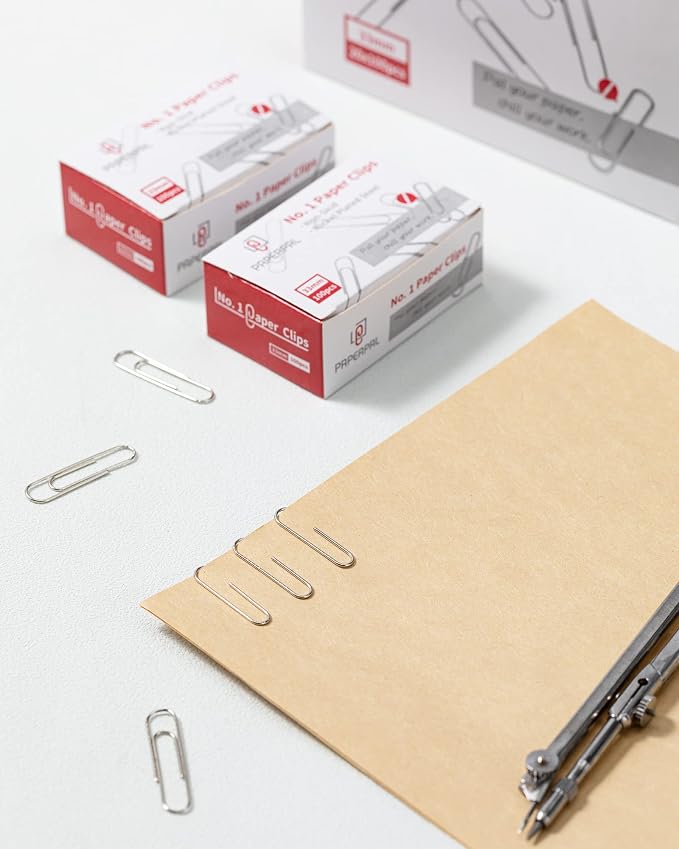 PAPERPAL Paperclips for Office School & Personal Use, #1 Nonskid Paper Clip (1-2/7"), 2000 Medium Paper Clips (20 Boxes of 100 Each), Silver | Value bulk pack of 2,000 medium non-skid paper clips for offices, schools and businesses, packed in 20 boxes ...