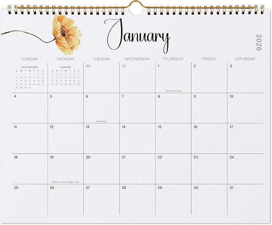 2026-2027 Wall Calendar, Jokotha 18 Monthly Calendar Runs from January 2026 to Jun 2027, 15" x 12", Wirebound, Monthly Planner for Home & Office Organization