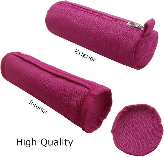 Enyuwlcm Heavy Canvas Stationery Stylish Simple Pencil Bag and Durable Compact Zipper Pencil Case Pouch 1 Pack Pink