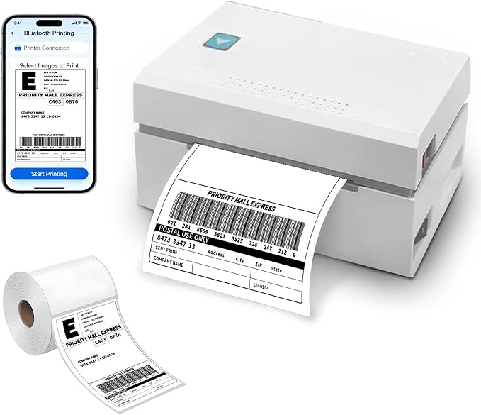 4000 4x6 Thermal Shipping Labels 500/Roll, HUOJI 4x6 Thermal Labels Roll Compatible with Rollo, Zebra, MUNBYN Printers, Commercial Grade(FBM)