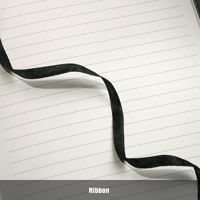 MGGAO Line Notebooks for Women Men, A5 Aesthetic Hardcover Ruled Diary | Vintage Design, 224 Pages, Ribbon, 100 GSM Thick Paper, Journal for Writing, Note Taking, Office, School, Journaling
