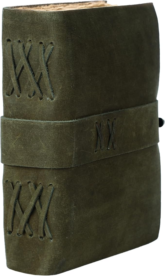 Vintage Leather Journal Handmade Buffalo Deckle Edge Paper – Leather Bound Journal for Women Men Vintage C-Lock Closure Ideal for Writing & Travel for Artists