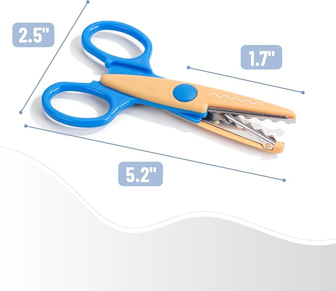 Mr. Pen- Craft Scissors Decorative Edge, 6 Pack, Spring Colors | Zig Zag Scissors for Crafting, Scrapbooking, Fancy, Pattern, Design