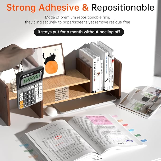 Transparent Sticky Notes with Marker, 【99.9% Transparency, Strong Adhesion,Waterproof 】 MEIGAONE 7 Pack Clear Sticky Note 3x3,Translucent Sticky Note Office,School Supplies