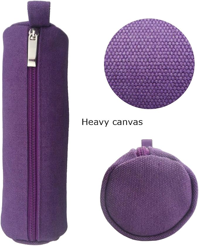 Enyuwlcm Heavy Canvas Stationery Stylish Simple Pencil Bag and Durable Compact Zipper Pencil Case Pouch 1 Pack Purple