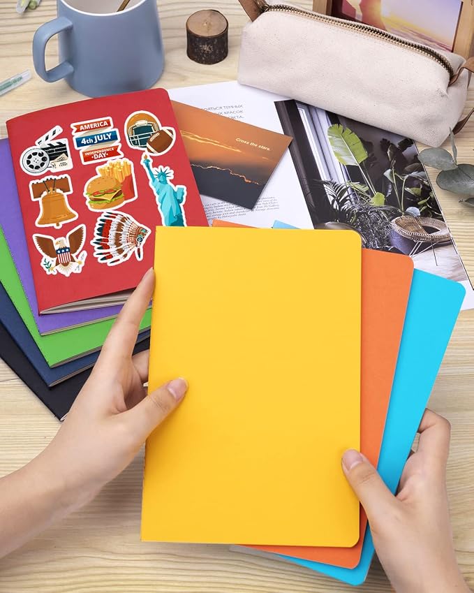 Gwybkq A5 Lined Notebooks Bulk Journals for Kids Writing 16 Packs(5.5x8.3) College Ruled,Colored Notebooks for College Students Teen School Office Supplies Note Taking
