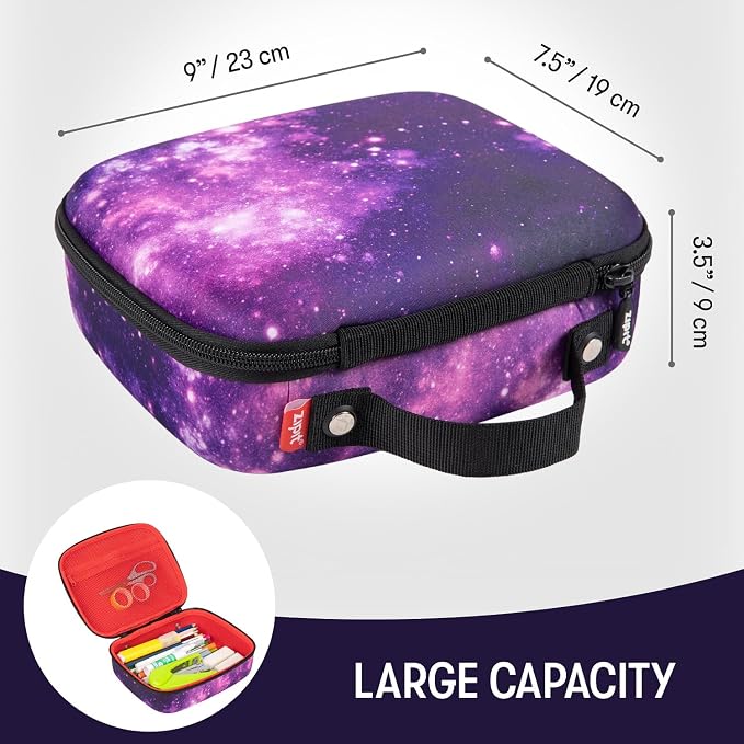 ZIPIT Jumbo Pencil Case for Girls, Cute Large Capacity Pencil Box, Purple