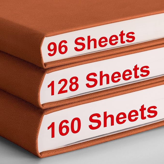 AHGXG Lined Journal Notebook, 320 Numbered Pages, B5 (7.6'' X 10'') | College Ruled Leather Journal for Women, 100gsm Thick College Ruled Paper, Softcover Journal for Writing Work School (Brown)
