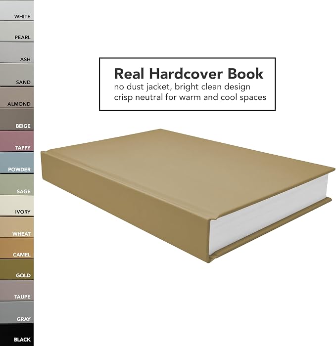 CovoBook™ Blank Hardcover | Premium Sketchbook Journal Guest Book | Photo Prop Home Decor (Gold, Size 9)