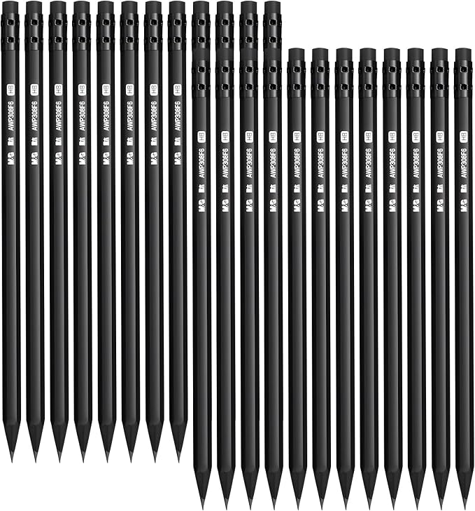 M&G Wood-Cased HB Pencils, 24 Pack Pre-Sharpened Pencils with Top Erasers, Bulk Black Pencils for School Teacher Supplies, Writing, Drawing and Sketching
