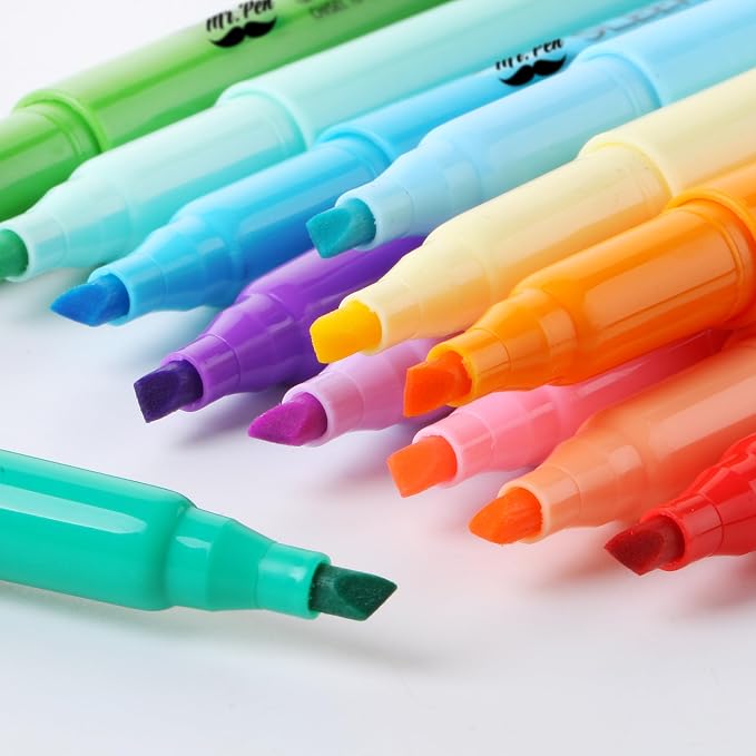 Mr. Pen- Highlighters, 12 Pack, Assorted Colors, Chisel Tip, Quick-Dry | Smear-Resistant, Odorless Highlighters for School, Office & Journaling