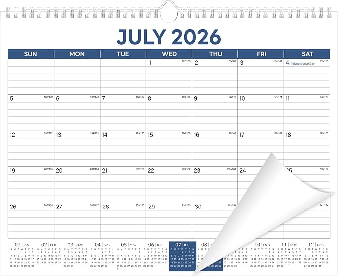 ZTX Calendar 2026-2027,18 Months Calendar from July 2026 to December 2027, 14.7"x11" Big Wall Calendar 2026-2027 Monthly Planner Thick Paper for Teacher Home Office