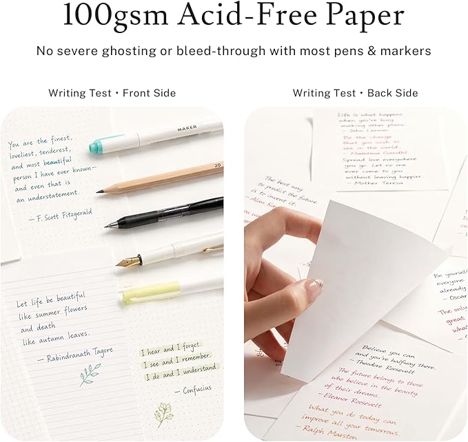 PAGELYST Lined Journal Notebook, 4 Pack Leather Journal for Women Men, 200 Numbered Pages, A5 Medium 5.7'' x 8.3'', 100 GSM Thick Paper for Journaling, Writing, Work & Office (Dark Green)