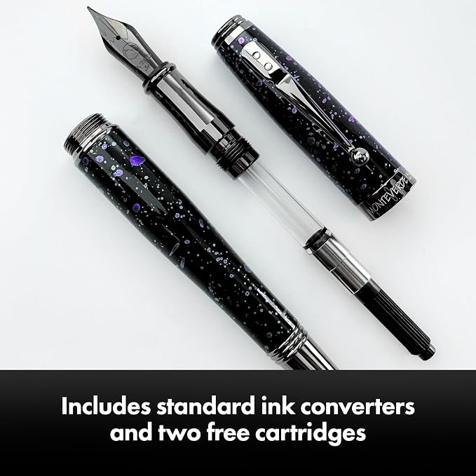 Monteverde Invincia Vega Starlight Purple Fountain Pen - Fine Nib, Artistic Design, Precision Writing Instrument