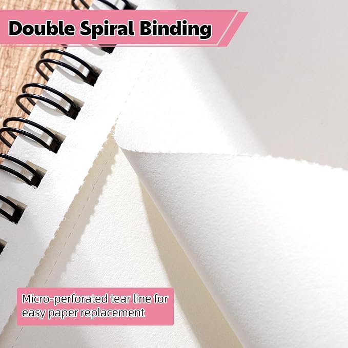 4 Pack Sketch Book, 8.5 x 11Inch Sketchbook, 68lb/100gsm Spiral Bound Sketch Pad, Acid Free Art Supplies Drawing Painting Sketching Paper for Woman Artists (30 Sheets Each)