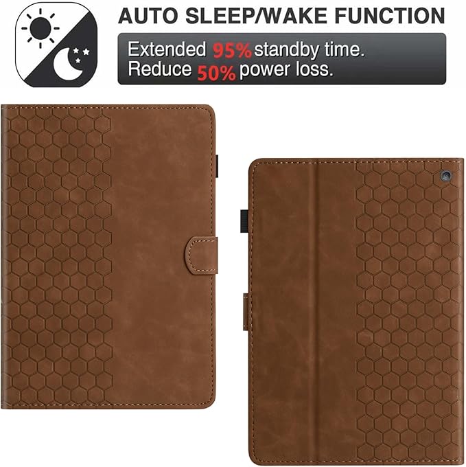 DTangLsm for Amazon Kindle Fire 10 Case & Fire HD 10 Plus Tablet Case,Brown | (13th/11th Generation 2023/2021 Release) 10.1" Slim Folding Stand Folio Cover for Fire HD 10 11th/13th Gen Case, Pen Holder