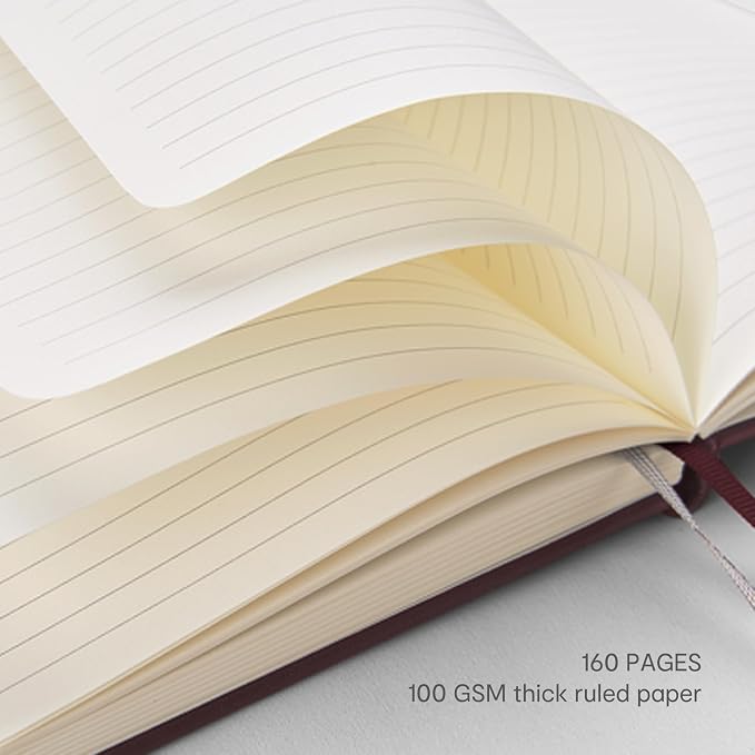 &And Per Se 10-Pack Lined Notebooks, A5 Hardcover, 160 Pages 100gsm Thick Paper, Office Supply Bulk Order, Corporate New Hire Kits, Breakroom Essentials – College Ruled, 10 Units (Solid Colors)