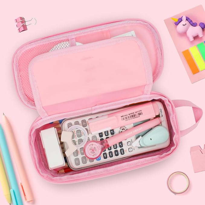 Bagseri Pencil Case for Girls - Expandable Cute Pencil Pouch for Kids Special Pencil Box Large Capacity Pencil Bag Organizer for School (Glitter Purple Unicorn)