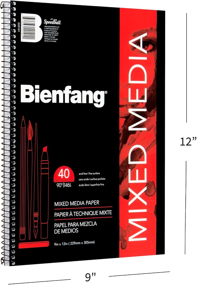 Speedball Art Products Mixed Media Paper Pad, 9-Inch by 12-Inch, White