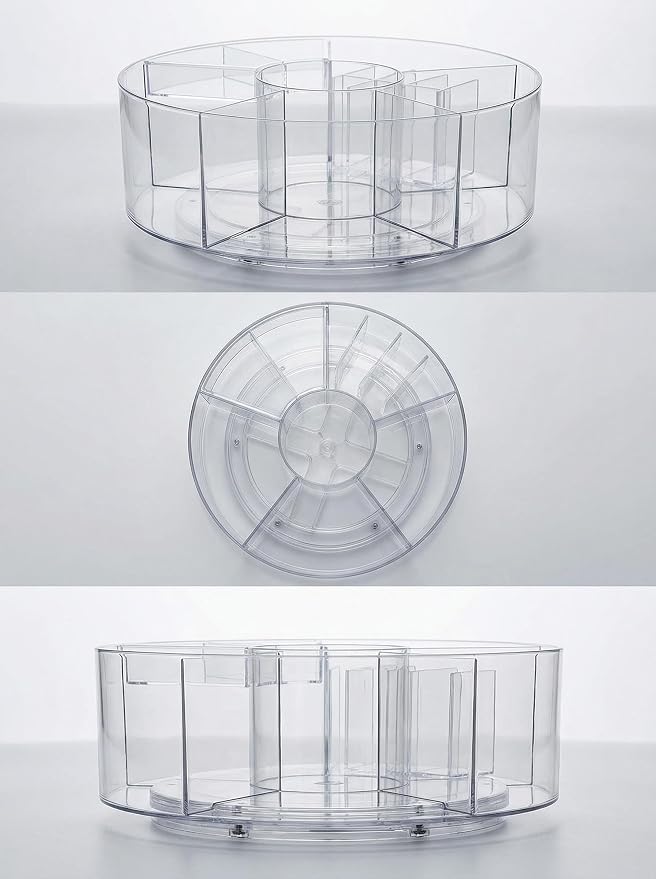 Desktop Rotating Pen Holder, 360° Rotating Acrylic Pen Stand with 6 Compartments, Transparent Marker Storage Box, Suitable for Schools, Offices, Classrooms, and Craft Rooms