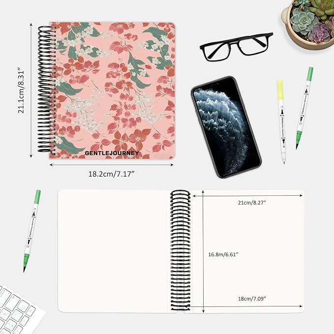 Hardcover Sketchbook,7.2"x8.3"Spiral Bound Drawing Pad,Crimson Petal | 150gsm(92lb)Acid-Free Thick Paper,Blank Art Journal for Adults,Artists&Beginners,Ideal for Sketching,Doodling and Mixed Media