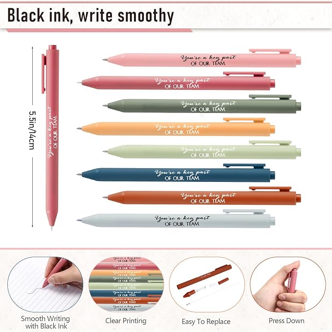 Resurhang 48 Pcs/24 Set Back to School Gifts for Students Teacher, Inspirational A6 Spiral Journal Notebook with Pen for Employee Team Teachers Students Classroom Rewards(Bright Color,Team Together)