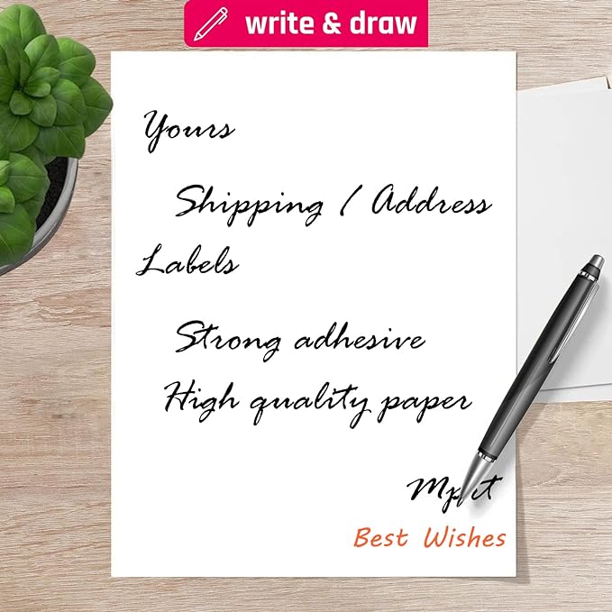 Printable White Sticker Labels, 100 Sheets 8.5" x 11" Full Sheet Label Stickers Paper for Laser & Inkjet Printer - Matte, 100 Labels | Printable White Sticker Labels - Matte, 100 Sheets 100 Labels