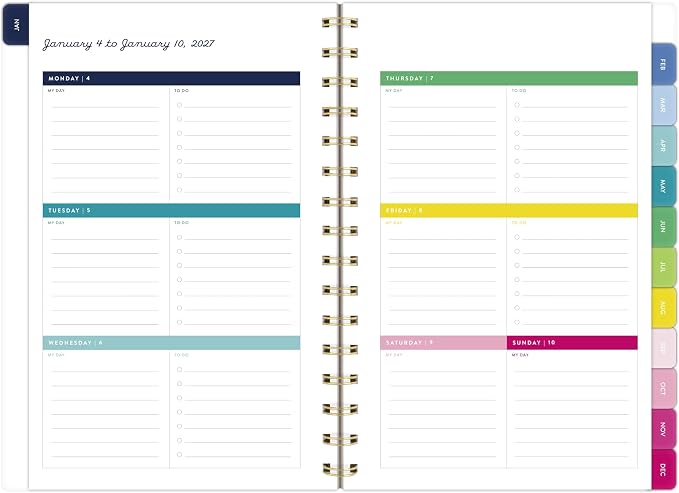 AT-A-GLANCE 2027 Planner, Simplified by Emily Ley, Weekly & Monthly, 5.5" x 8.5", Happy Stripe (EL57-200-27)