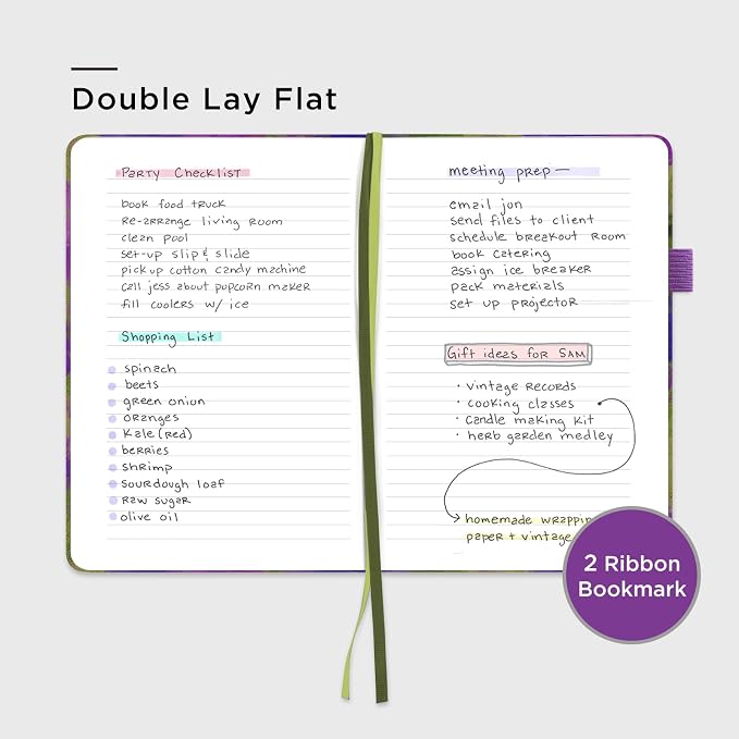 &And Per Se Lined Hardcover Notebook – A5 5.7"x8" College Ruled, 160 Pages, 100gsm Thick Paper – Aesthetic Journal for Women, Gift-Ready Planner, Everyday Writing Notebook (Lavender Grove)