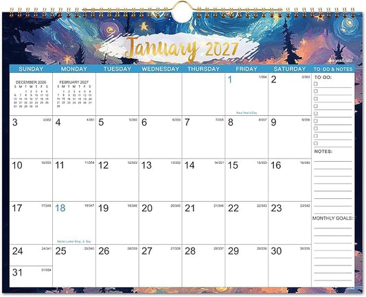 2027 Calendar - 2027 Wall Calendar, January 2027 - December 2027, 2027 Monthly Wall Calendar, 15" x 11.5", 12 Months Calendar, Large with Hook, Perfect for Organizing, For Home, Office And Classroom