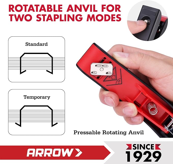Arrow Full-Strip Stapler with Staples, 25 Sheets Capacity, 2-Pack Stapler with Staple Remover and 2520 Count 26/6 Staples, Built-in Storage, Open for Tacking, Non-Slip, for Office, School and Home