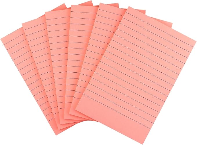 Early Buy Lined Sticky Notes, 4x6 in, 6 Pads, 45 Sheets/Pad (Pink)