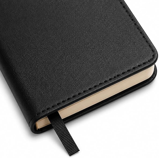 WORLD TRAVELER Lined Journal Notebook Faux Leather with Ribbon Bookmark | Ruled Ivory Pages with Soft Faux Leather Cover and Ribbon Bookmark