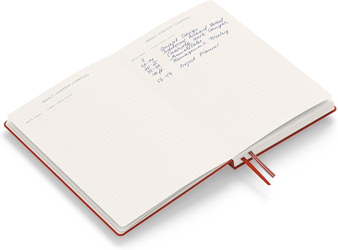 LEUCHTTURM1917 - Notebook Hardcover Medium A5-251 Numbered Pages for Writing and Journaling (Fox Red, Squared)
