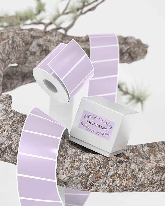 MUNBYN 2.25x1.25 Thermal Labels, 1000 Sheets/Roll, Purple | Strong Adhesive, Non BPA&BPS for Small Business, Shipping,Mailing, Bakery, Price Tag