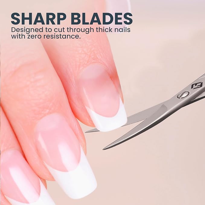 Fine Curved Cuticle Scissors for Nails – German Quality Stainless Steel – Cuticle Scissors for Women – Small Sharp Grooming Scissors for Manicure & Eyebrows